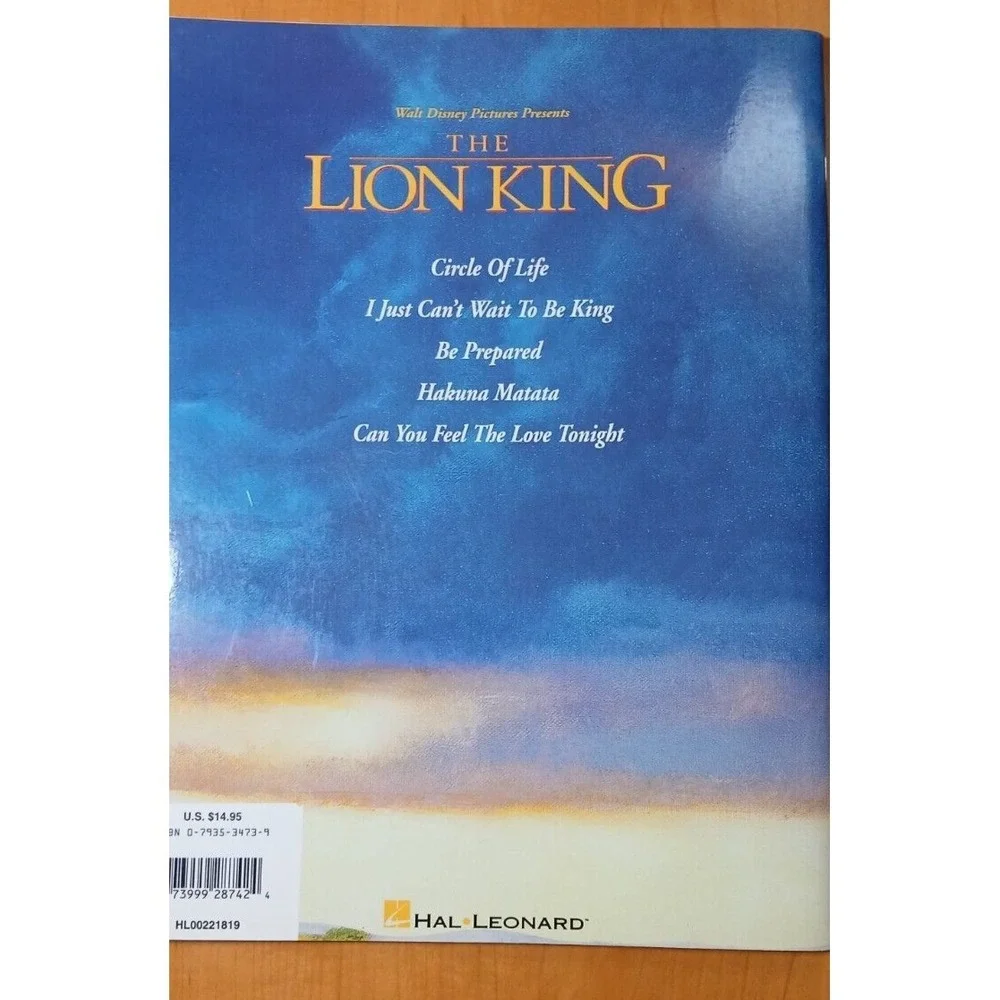 The Lion King Big Note Piano Book Disney Hal Leonard '94 Songs Music